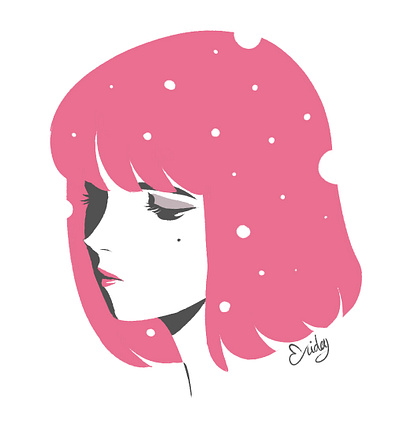 Moles cute girl illustration moles negative space pink portrait portraits