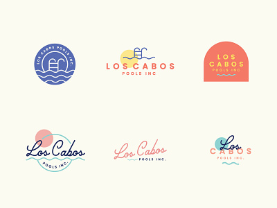 Los Cabos Pools branding icon icons line art line design logo marketing minimal rebrand small business vector