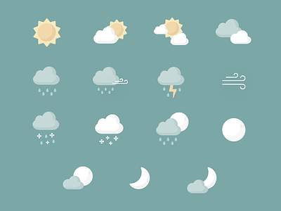 Weather Icons clean clouds design icon icons moon sun ui weather weather icons