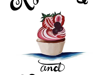 Cupcake design illustration typography