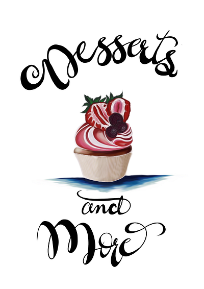 Cupcake design illustration typography