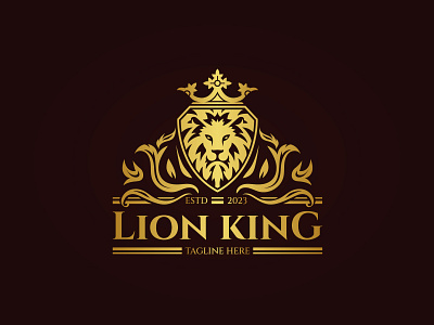 Heraldry Lion Luxury Logo Design animal brand branding design icon illustration investment king kingdom lion logo luxurious luxury monarch royal royalty security template vector