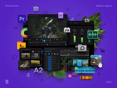 Illustration for Premiere Pro course by Videosmile adobe design figma folder icon icons illustration illustrations numicor plugin premiere pro sound timeline ui wave