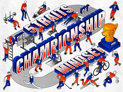 The 5 Traits of a Championship Mindset athlete editorial editorial art editorial design editorial illustration editorial layout isometric isometric art isometric design isometric icons isometric illustration sports sports design