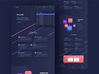 Valor Website app design ui ux web