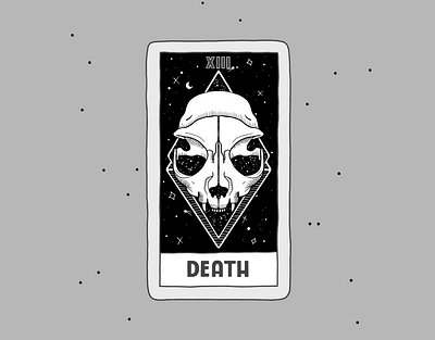 Death art branding card cards cat comic create death design flyer grimreaper halloween handmade illustration poster procreate skeleton spooky tarot