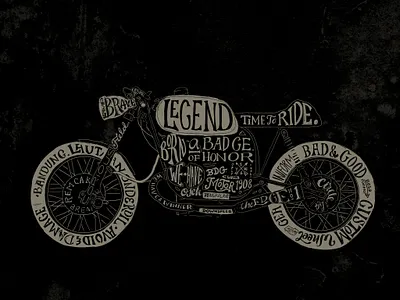 Motor & Types classic illustration lettering motor motorbike motorcycle vintage
