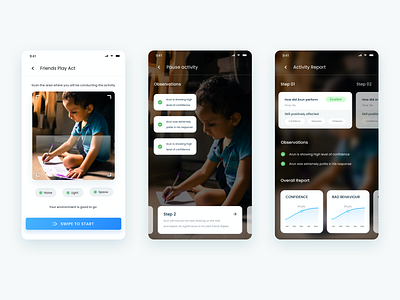 Empower App Pitch UI activity autism autism kids design empower flat improve engagement kids minimalist pitch design progress report scan xcarbon