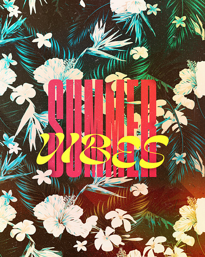 Summer Vibes adobe photoshop bold font church design colorful concept design dark design floral flowers photoshop social media design summer summer vibes texture typography