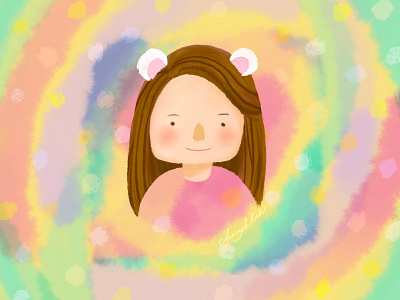 Self Portrait character colorful colors cute design girl illustration portrait portrait illustration self portrait