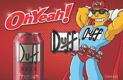 Duff Beer Brand - The Simpsons alcohol beer branding cartoon design display duff photoshop simpson the simpsons