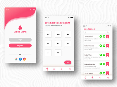 BloodDonor - Blood Donation App app branding design illustration logo ui ux website