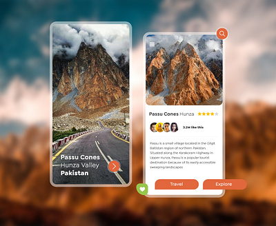 Travel Guide | Find Destinations app art branding concept design destinations explore hunzapakistan illustration mobile mobile app design mobile ui travel travel app travelling typography ui uiux uiuxdesign ux