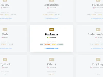 Yeast Strain Card beer card design homebrewing labels tags ui ux website