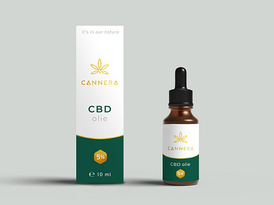 Cannera packaging cbd oil dropper bottle gold foil packaging packaging design premium