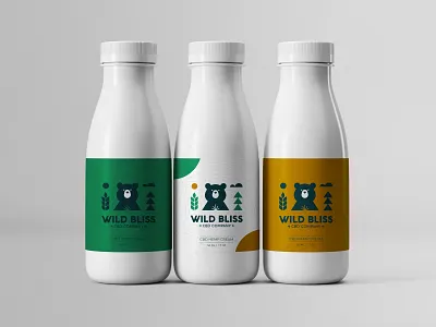 Wild Bliss Package Designs animal animal logo bear bottle branding cannabis cbd hemp identity illustration logo logotype mark nature package design packagedesign typography wild
