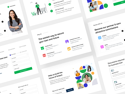 Fintech Landing Page design illustration ui ux