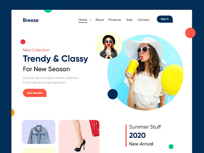 Trendy shopping Landing Page/website-UX/UI Design clean design landing page design landingpage ui design ux ui design web web design webdesign website website concept website design websitedesign websites