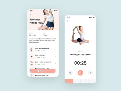 Yoga video course UI screen design adobe xd app design app designer figma fitness fitness app mobile mobile app mobile app ui design sketchapp ui ui design ui kit ui ux design workout app yoga app 应用 应用界面 设计