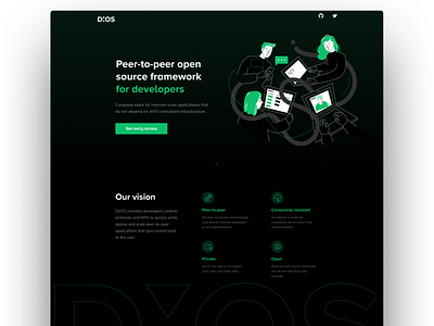 DXOS Landing page blockchain button crypto design ethereum illustration landing minimal ui web