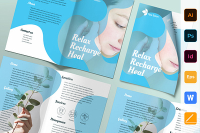 Spa Salon Brochure Bifold bifold bifold brochure branding brochure business clean download elegant free magazine modern portfolio salon spa template