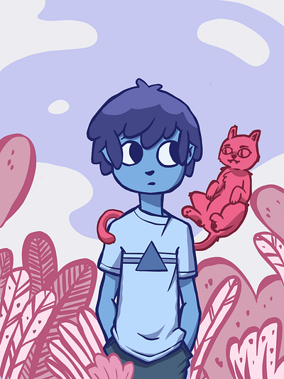 Cattttt boy africa afro cat illustrator midnightgospel pantone photoshop pink procreate purple purple gradient southafrica