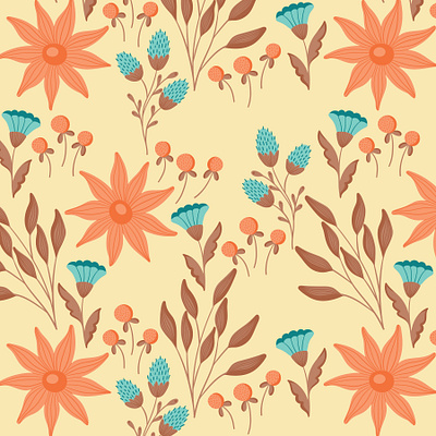Summer mood fabric fabric pattern flat design floral design floral pattern repeating pattern seamless pattern surface design surface pattern surface pattern design textile design vector pattern