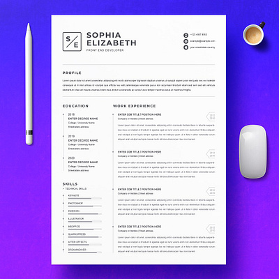 Simple & Clean Word Resume Template clean clean resume creative resume curriculum vitae cv cv template download free modern modern resume professional resume resume template simple template word