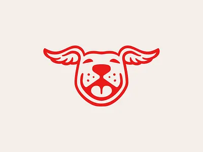 Good Boy animal cartoon character dog drawing ear happy icon life line logo love pet pitbull puppy rescue shelter simple smile wings