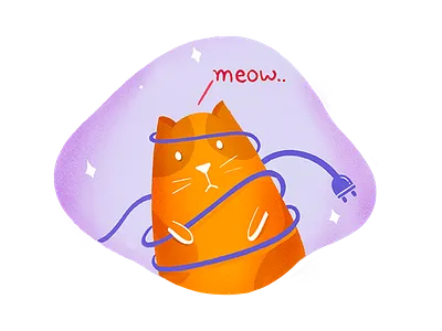 Oops! something went wrong cat design error illustration procreate