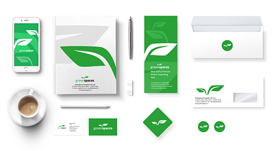 Greenspaces branding design logo stationery