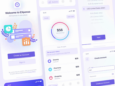 Managing Financial App aftereffects app application clean ui dashboard design financial illustration interaction money money app ui ui design ux