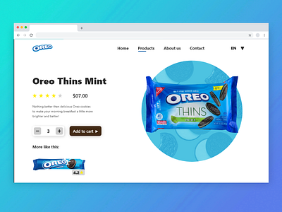 Oreo app biscuits design ui ux web website