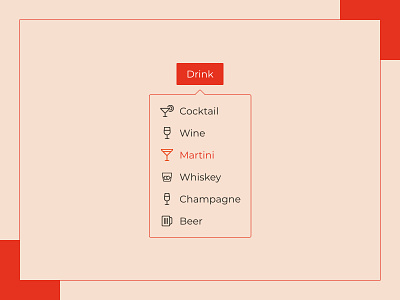 Dropdown beer champagne cocktail daily ui dailyui design drink dropdown martini menu ui ui challenge whiskey wine