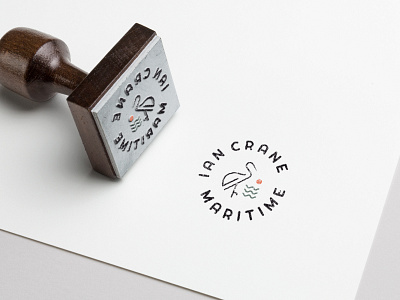 Ian Crane Maritime Stamp bird logo brand brand application brand identity branding crane experience design iconography identity illustrator logo sea shipping stamp sun typography water waves