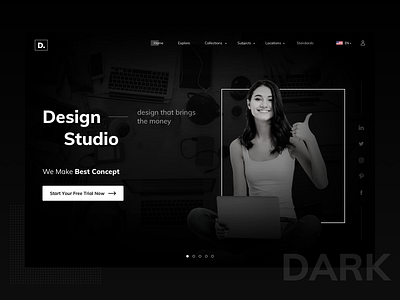 Dark Theme branding design flat icon logo typography ui ui ux ux web