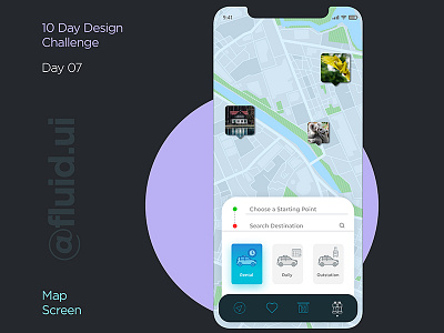 Travel App- Map Screen app design flat icon illustration minimal ola travel ui ux vector