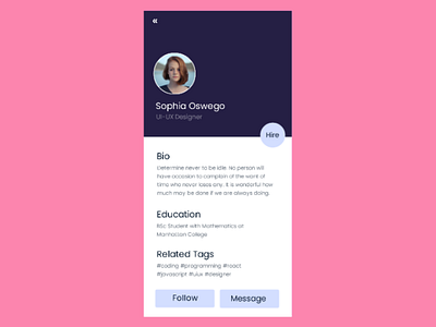 Profile Card design pixellab ui ux