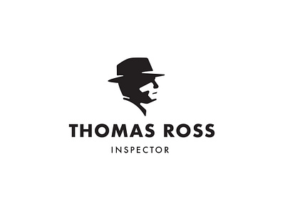 Inspector Logo design agent corporate identity detective graphic design haberdashery hat hollywood illustration inspector investigator logo logo design man movies officer private eye real estate