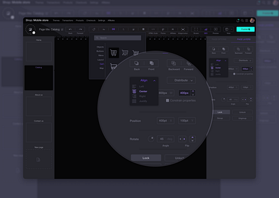 Dark Web UI Editor builder dark dark mode dark ui editor illustration minimal typography ui ux web builder