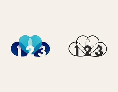 123 Hospitality brand branding design logo