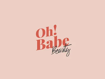 Oh!Babe Beauty Brand beauty logo beauty product beauty salon beautybrand branding businesscards clean icon logo madebyswish modern ohbabe pastel colors