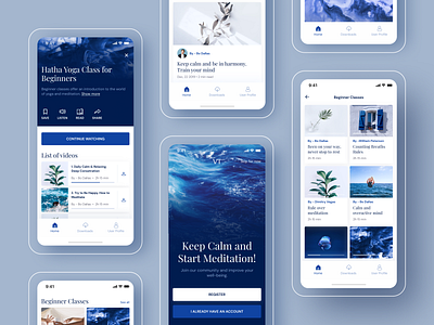 Yoga Meditation App app appdesign application classes courses design flat health lesson meditation minimal mobile mobileapp product design ui uidesign ux web design wellness yoga