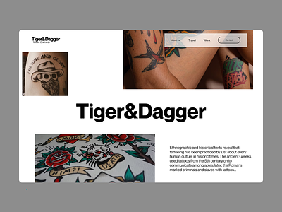 Tiger & Dagger | Tattoo Portfolio Concept branding graphic design minimal old school tattoo responsive tattoo traditional tattoo ui uxui web