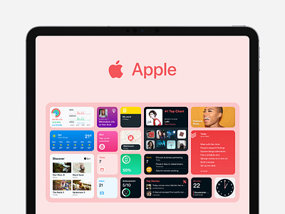 Apple Widget - Red apple clean design flat minimalist red simple ui user experience user interface ux widget