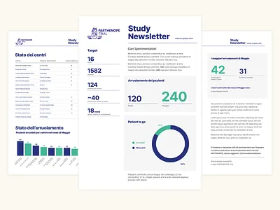 Parthenope Trial - Montly Report brand newsletter print report typography