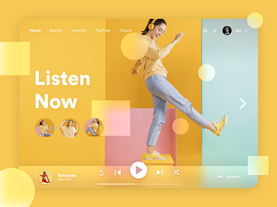 Music Player Web UI Design Concept music music player ui uiux ux web web design website website builder