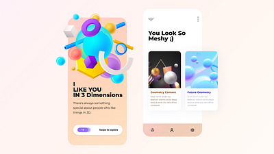 Exploration 3D Concept 3d app color concept illustration ui ui design userinterface ux uxdesign