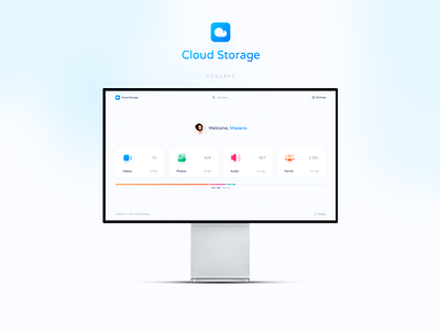 Cloud Storage Platform Concept app cloud cloud storage concept dashboard design interface platfrom storage ui ux web app