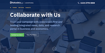 Katadata Advertising Page brand design editorial design information architecture minimal typography ui ux website